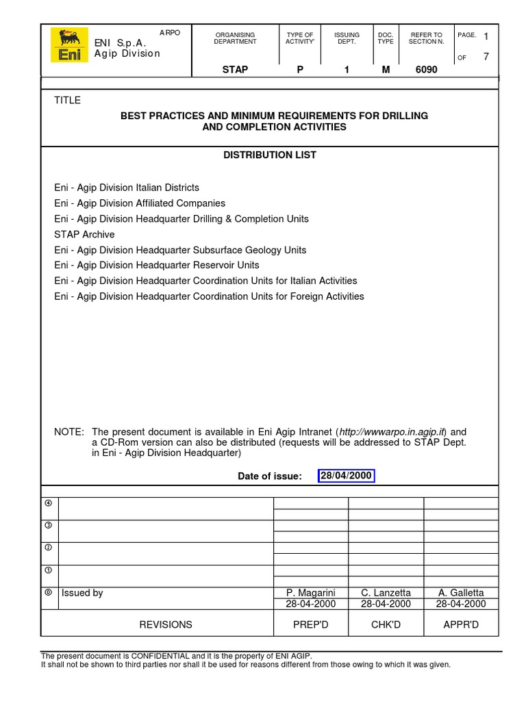 Drilling and workover best practices Drilling Rig Casing (Borehole)