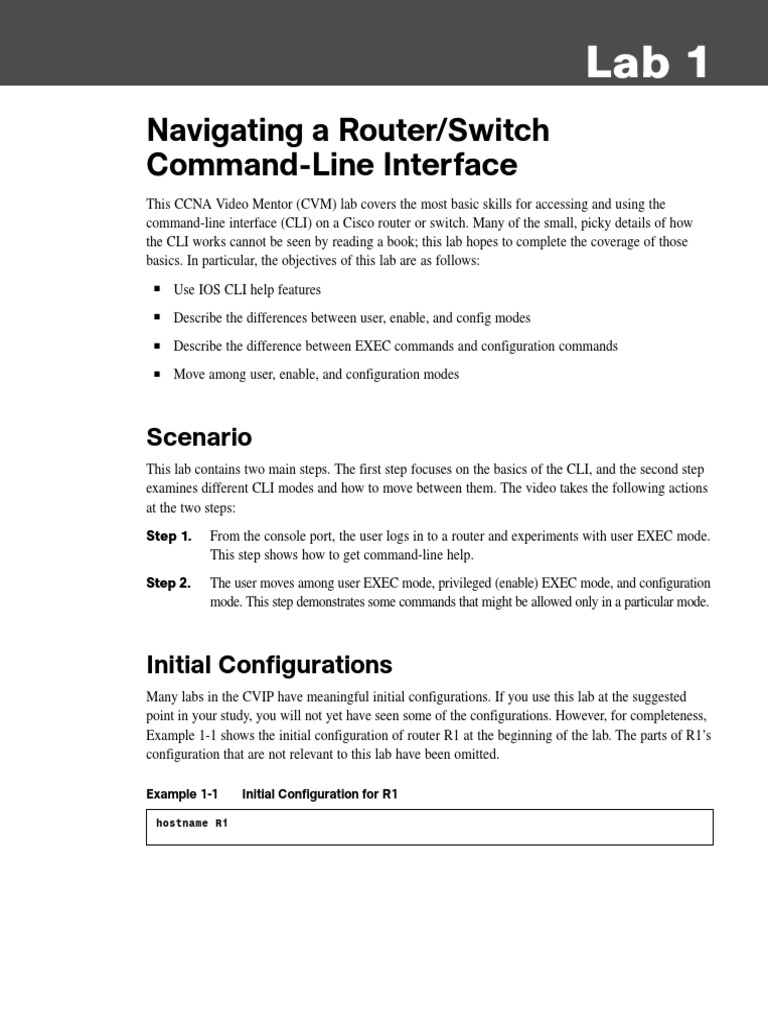 Cisco CLI Basics for Routers/Switches | PDF