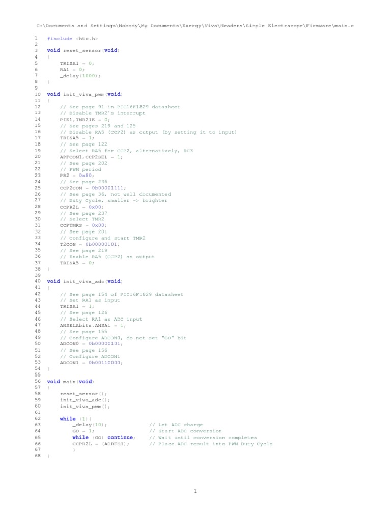 Simple Electroscope, C Code | PDF