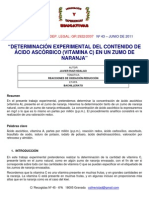 Determinación Experimental de Acido Ascorbico en El Zumo de Naranjas PDF