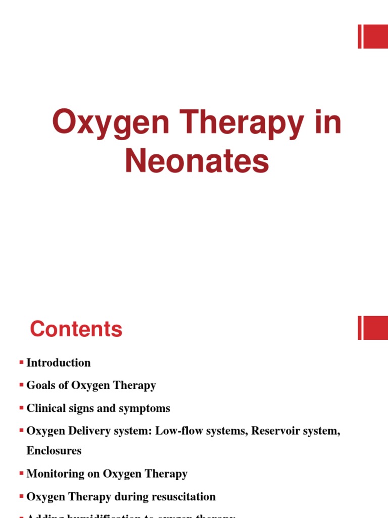 Oxygen Therapy in Neonates Neonatal Intensive Care Unit Hypoxia