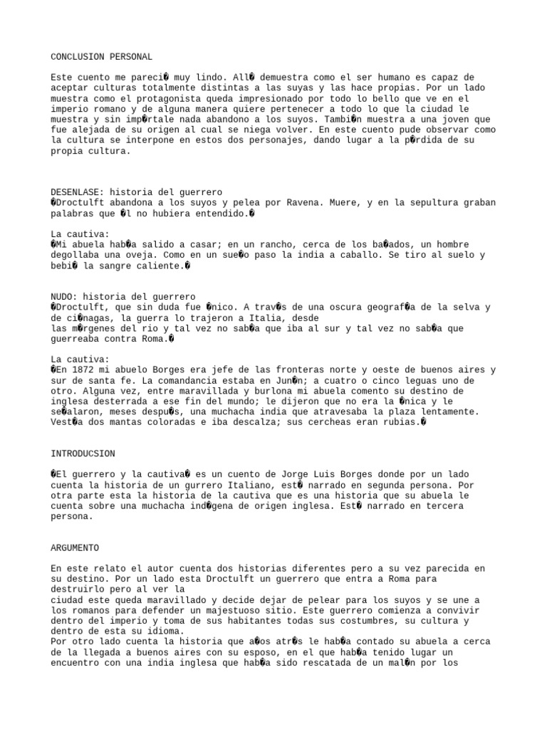 Historia Del Guerrero y La Cautiva PDF Cuentos Roma antigua