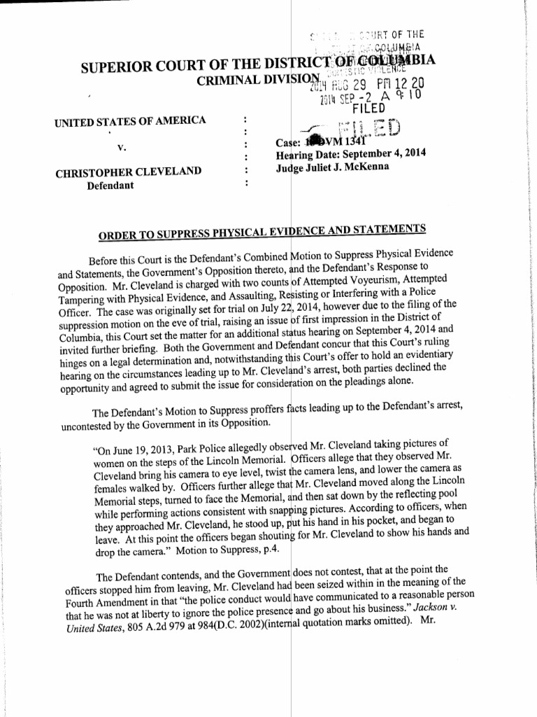 Cleveland Christopher - Court Order - Aug 2014 | PDF