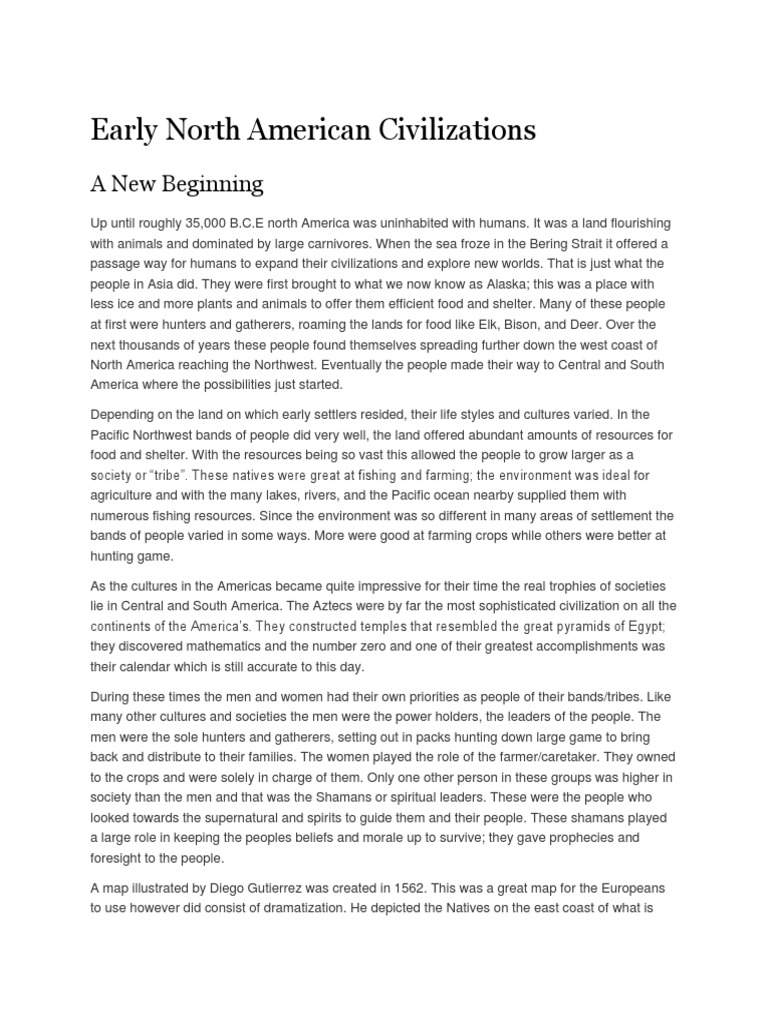 Early North American Civilizations Overview | PDF | North America ...