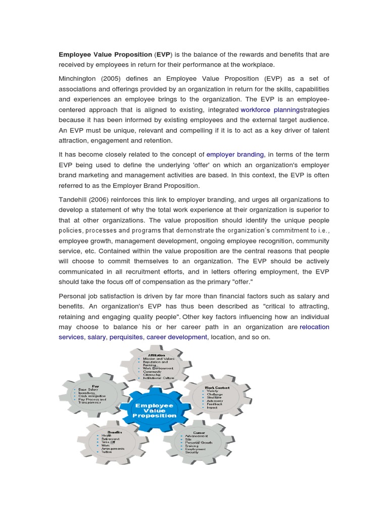 Defining Employee Value Proposition (EVP) | PDF | Labor ...
