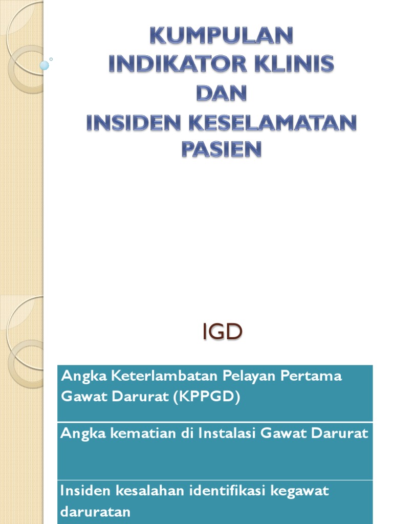 Kumpulan Indikator Klinis & Insiden Keselamatan Pasien (IKP) | PDF