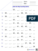 Complete The Skip Counting Series