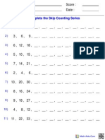 Complete The Skip Counting Series