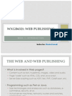 Wxgb6321: Web Publishing: Week 1: Introduction