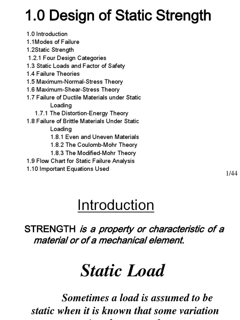 Static Strength and Failure Theories | PDF | Strength Of Materials ...