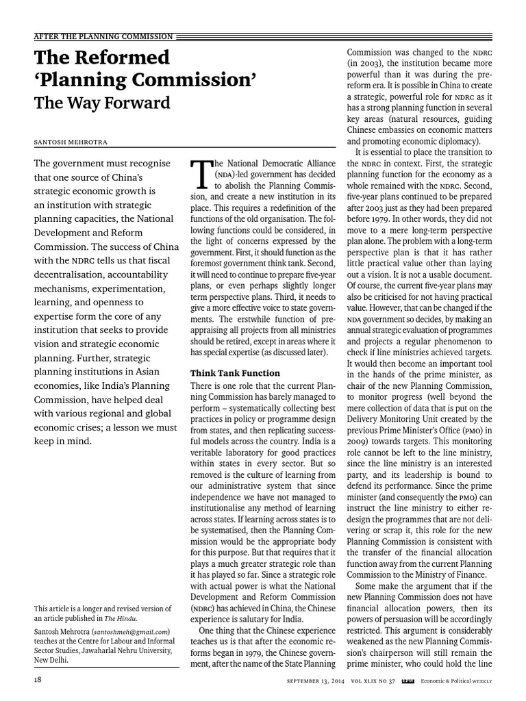 The Reformed Planning Commission | PDF | Think Tank | China