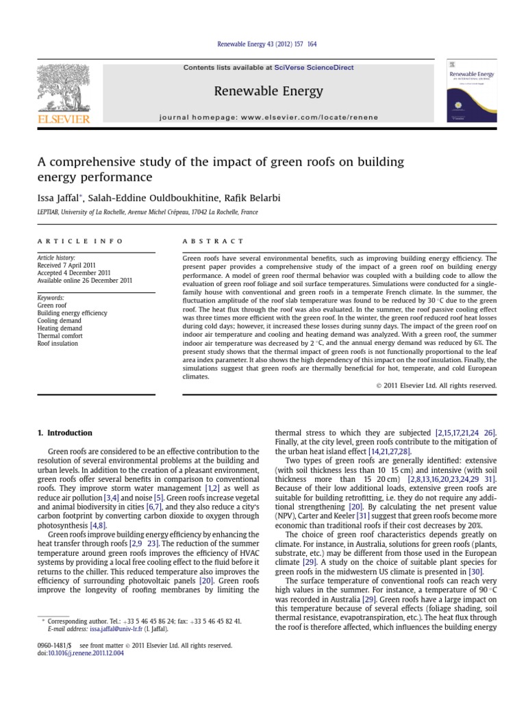 Impact of Green Roofs on Energy Efficiency | PDF | Building Insulation ...