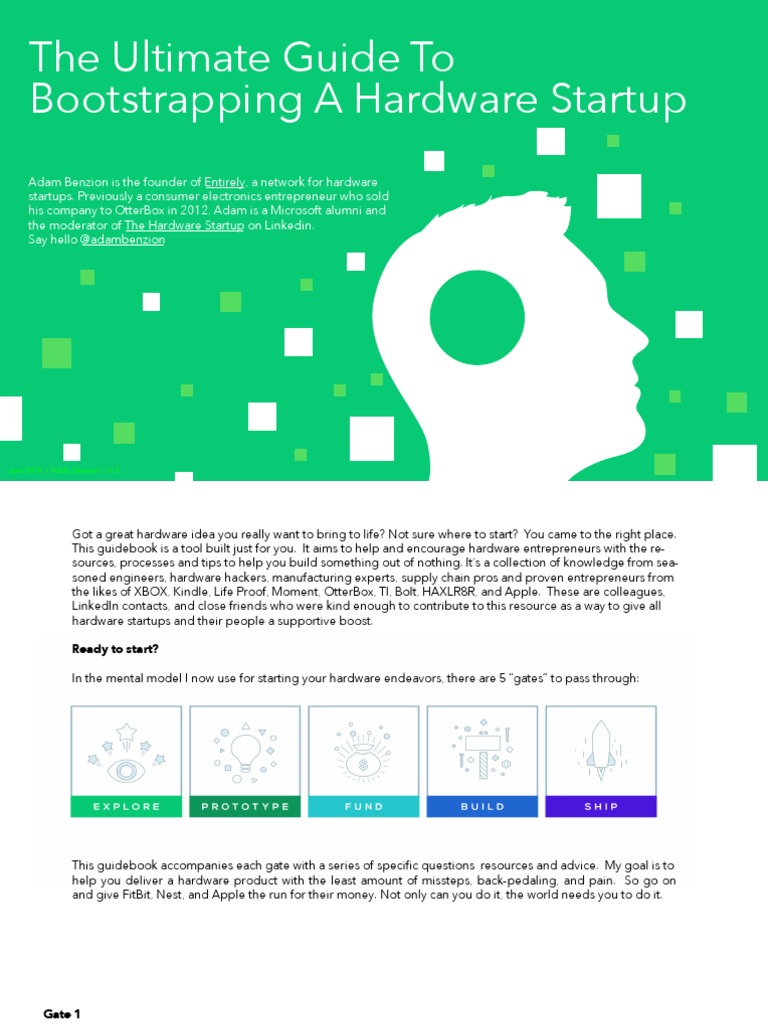 The Ultimate Guide To Bootstrapping A Hardware Startup PDF Supply