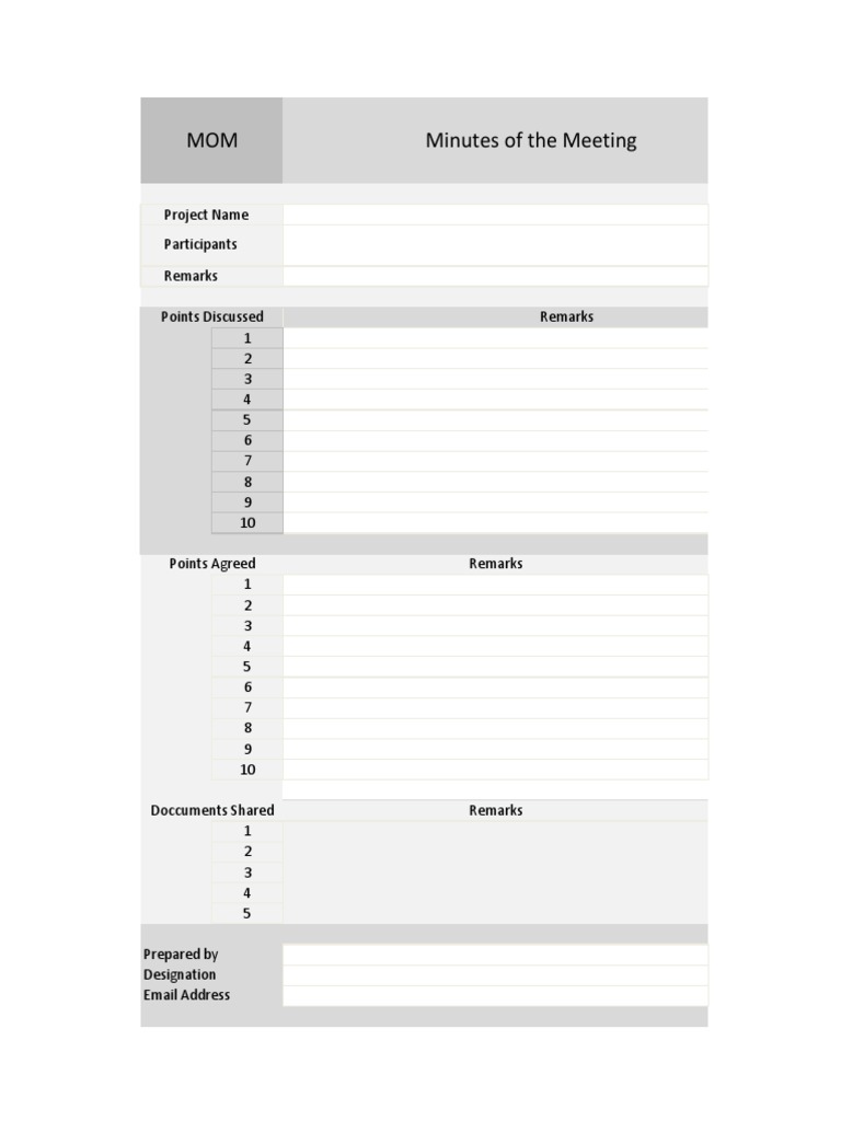 Meeting Minutes Template (MOM) | PDF | Art