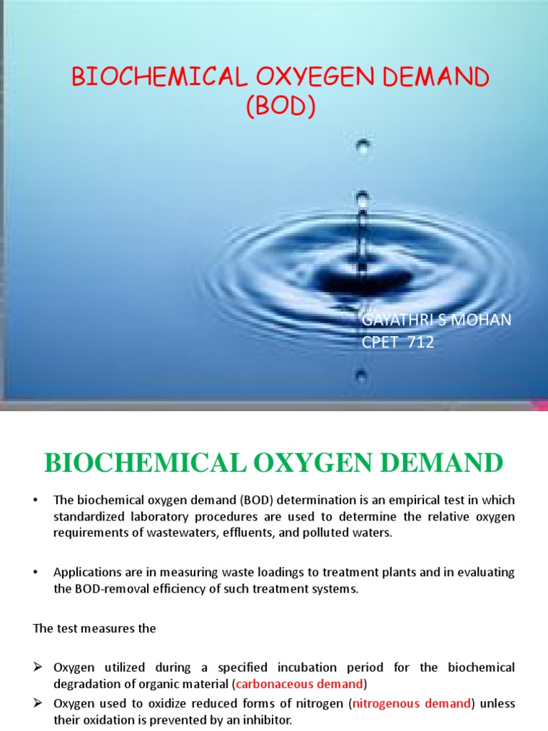 Biological Oxygen Demand Test by APHA Chemical Elements Chemistry