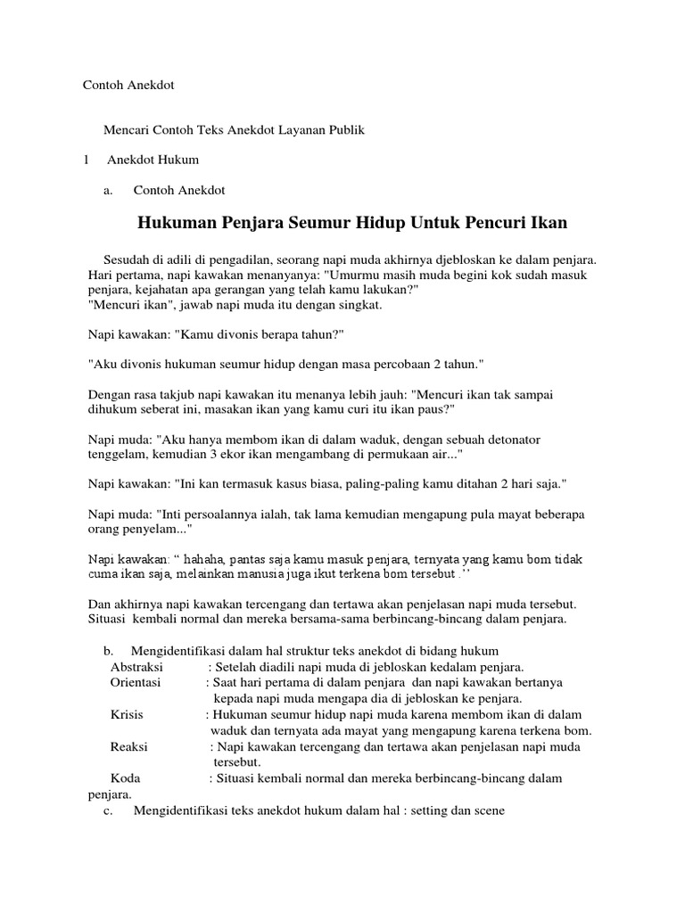 Contoh Anekdot Tentang Layanan Publikdocx Contoh Anekdot Tentang Layanan Publikdocx