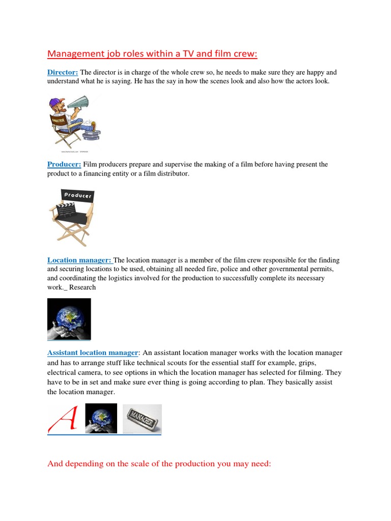 Job Roles in The Media Industry Assesment | PDF | Filmmaking | Camera
