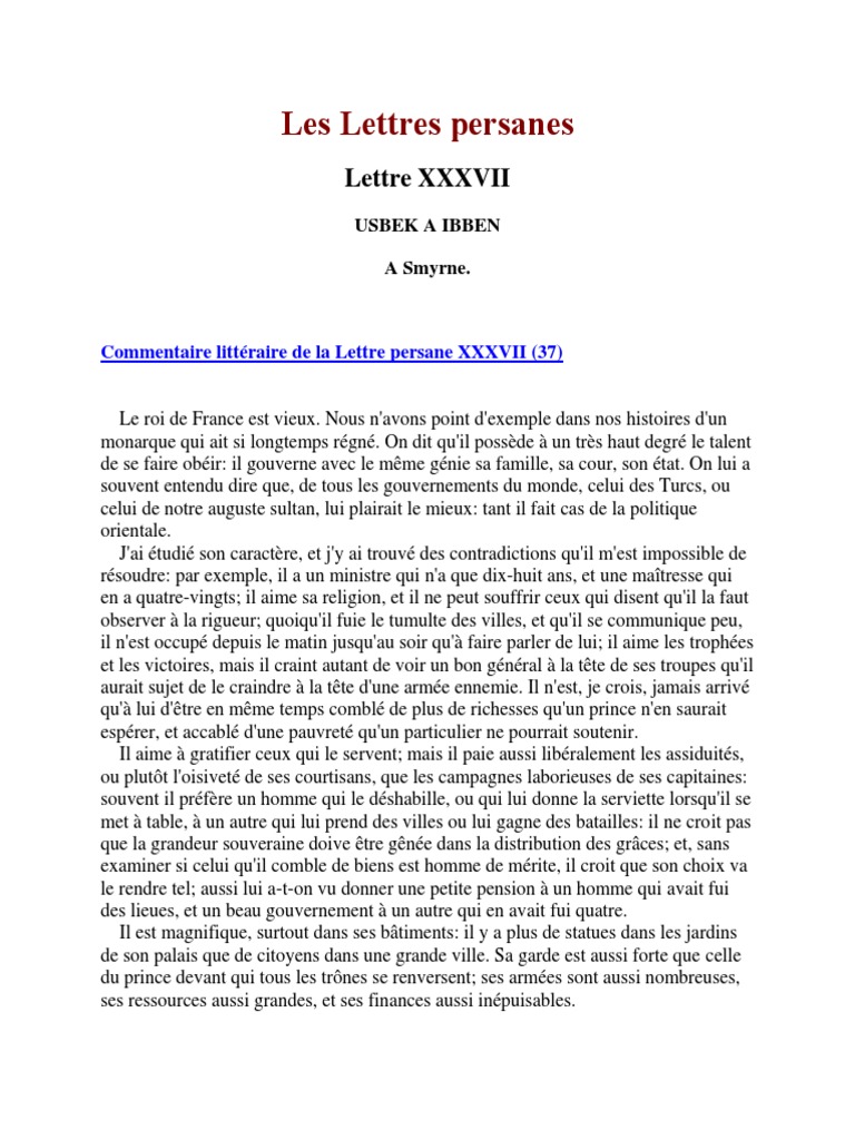 les lettres persanes pdf