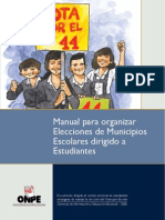 Manual para organizar  Elecciones de Municipios  Escolares dirigido a  Estudiantes - ONPE