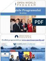 Rezultatele Programului Lumea Deschisa 2013