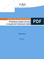 Synthese Rapport Protheses Totales de Hanche Metal-Metal PDF