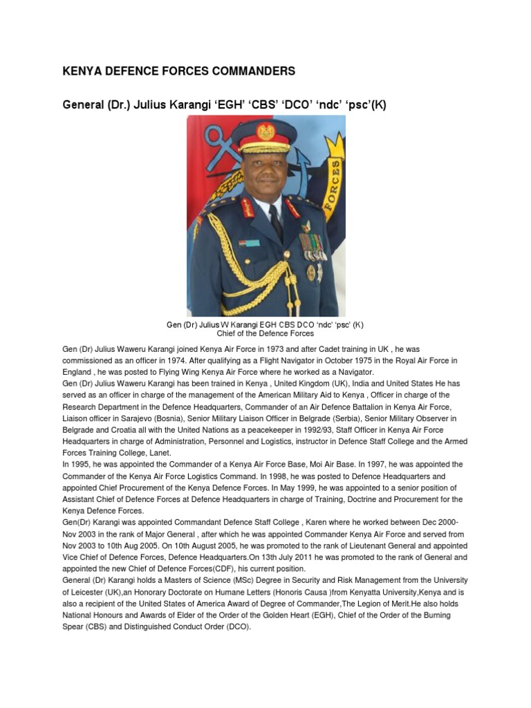 The KDF Commanders | PDF | Lieutenant | Commander