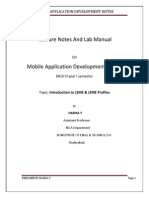 J2ME Notes on Mobile Application Development