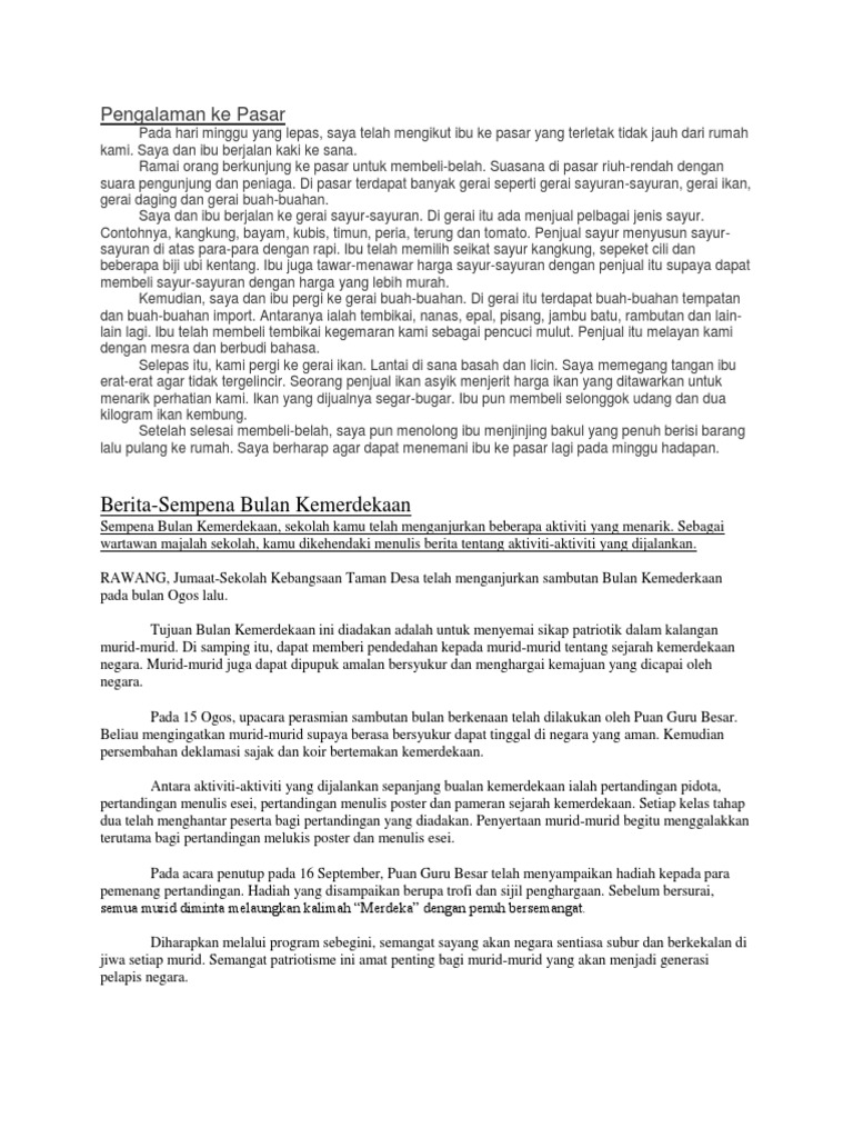 Conttoh Karangan Di Pasar Jual Ikan