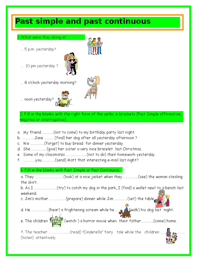 Past Simple vs Continuous Exercises | PDF