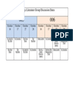 Settings Literature Group Discussion Dates