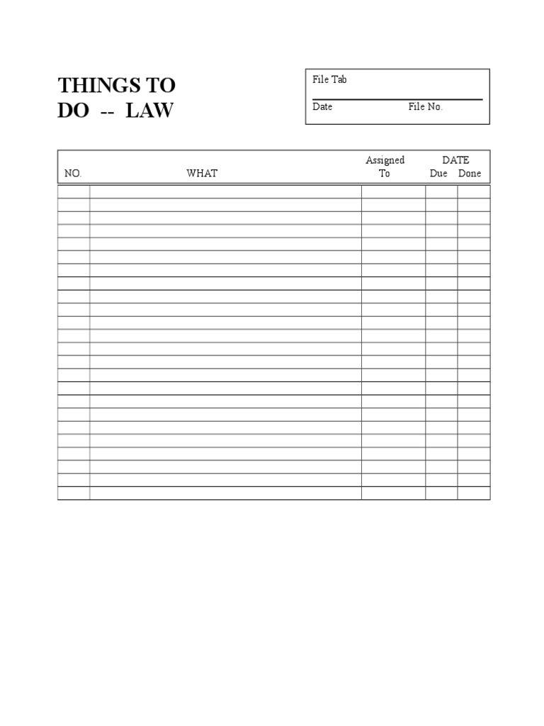 Law Task Management Checklist | PDF