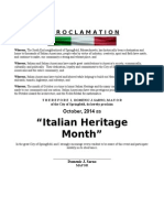 Italian Heritage Month 2014