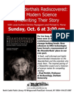 Sunday, Oct. 6 at 3:00 PM: The Neanderthals Rediscovered: How Modern Science Is Rewriting Their Story