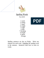 Spelling Words 10-10
