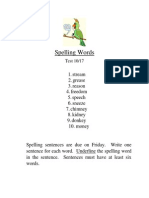 Spelling Words 10-17