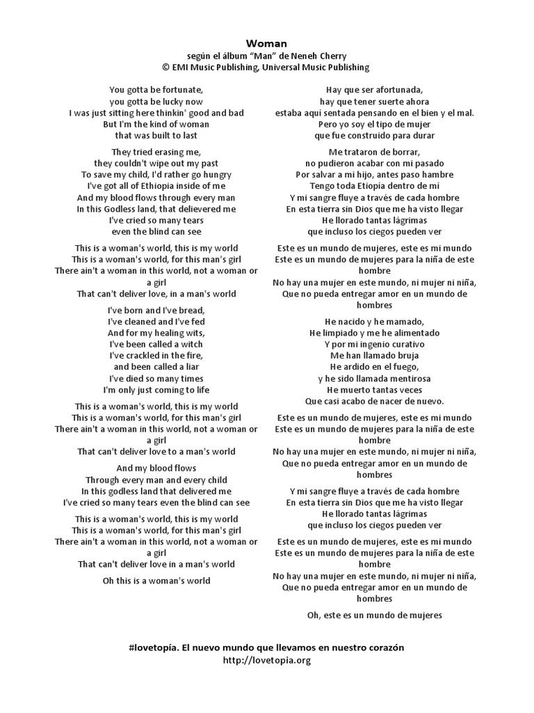 I Am Woman Letra En Español