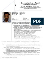 Examination Score Report: Mohammed Mahmood Oracle Testing ID: OC1001465