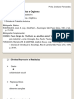 Solidariedades Mecânica e Orgânica e Div Do Trab Anômica - Dukheim - Socio I UFU PDF