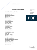 CIA/SOA Exam P Passing Candidates List July 2014