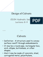 CE154 - Lecture 8-9 Culvert Design
