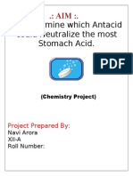 37764955 22846726 Chemistry Project on Study of Antacids for Class 12 CBSE