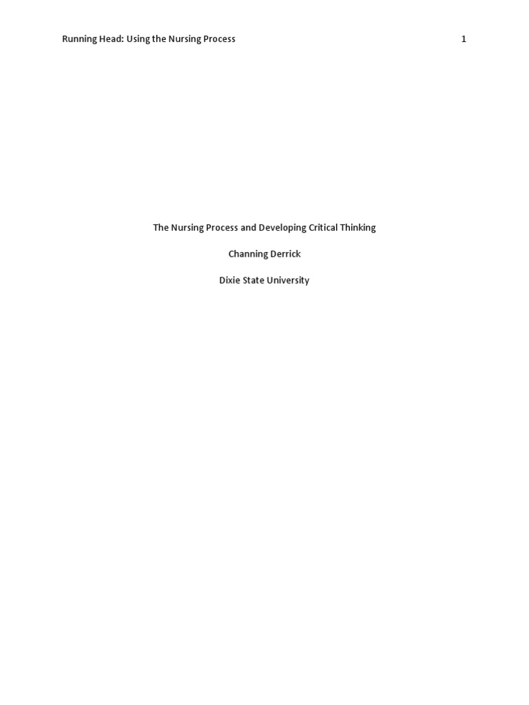 Nursing Process Apa Paper Pdf Critical Thinking Nursing