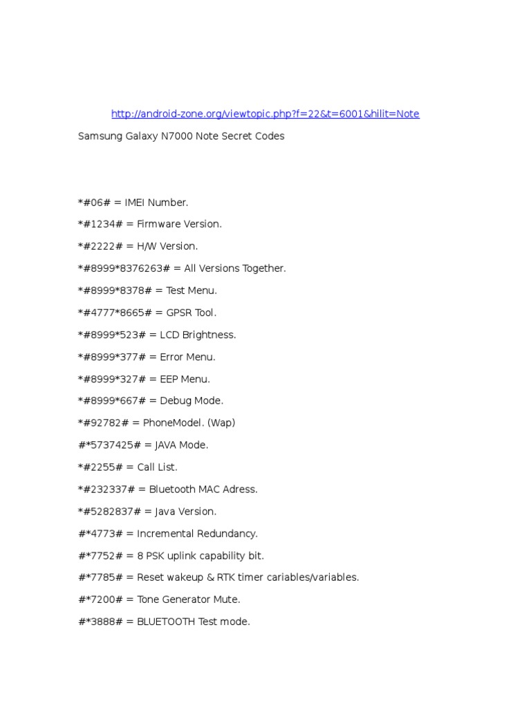 Samsung Galaxy Note 5 Secret Codes | PDF | Mobile Telecommunications ...