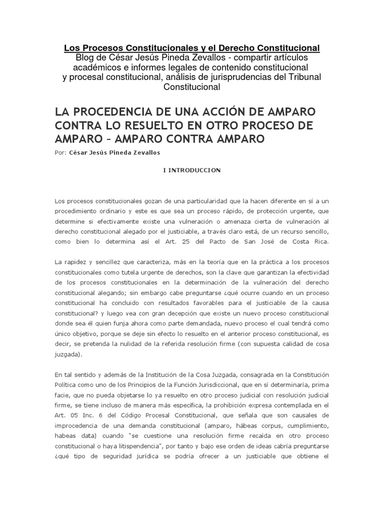 Amparo | PDF | Caso de ley | Ley procesal