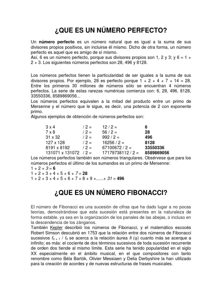 QUE ES UN NÚMERO PERFECTO.docx Matemáticas discretas Conceptos matemáticos