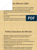 Política educativa de Alfonsín 1983-1987: avances y límites