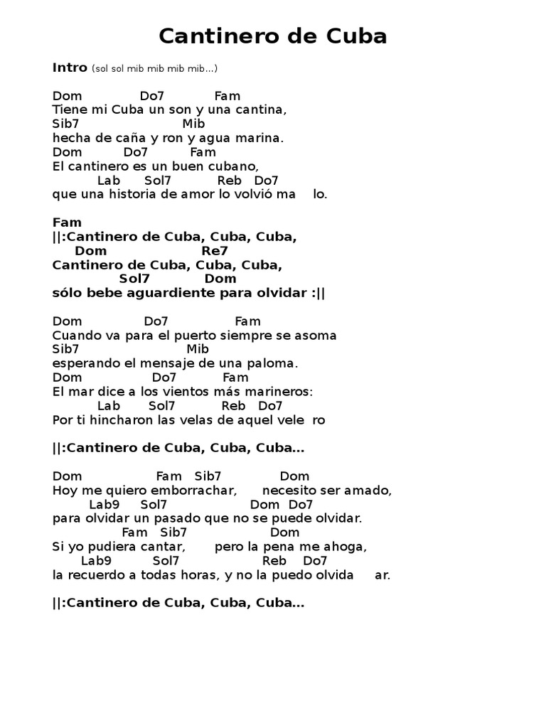 Cantinero de Cuba | PDF