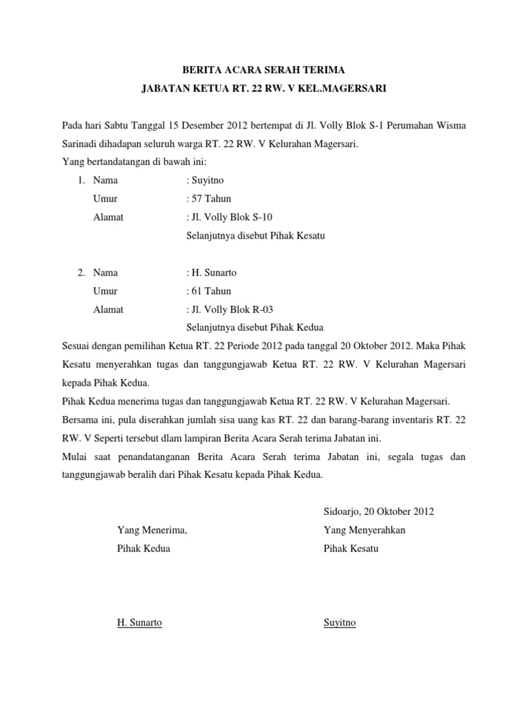 Berita Acara Serah Terima Jabatan Rt22 Rw5 Https Jdih Jakarta Go Id Himpunan Produk Download 3405.