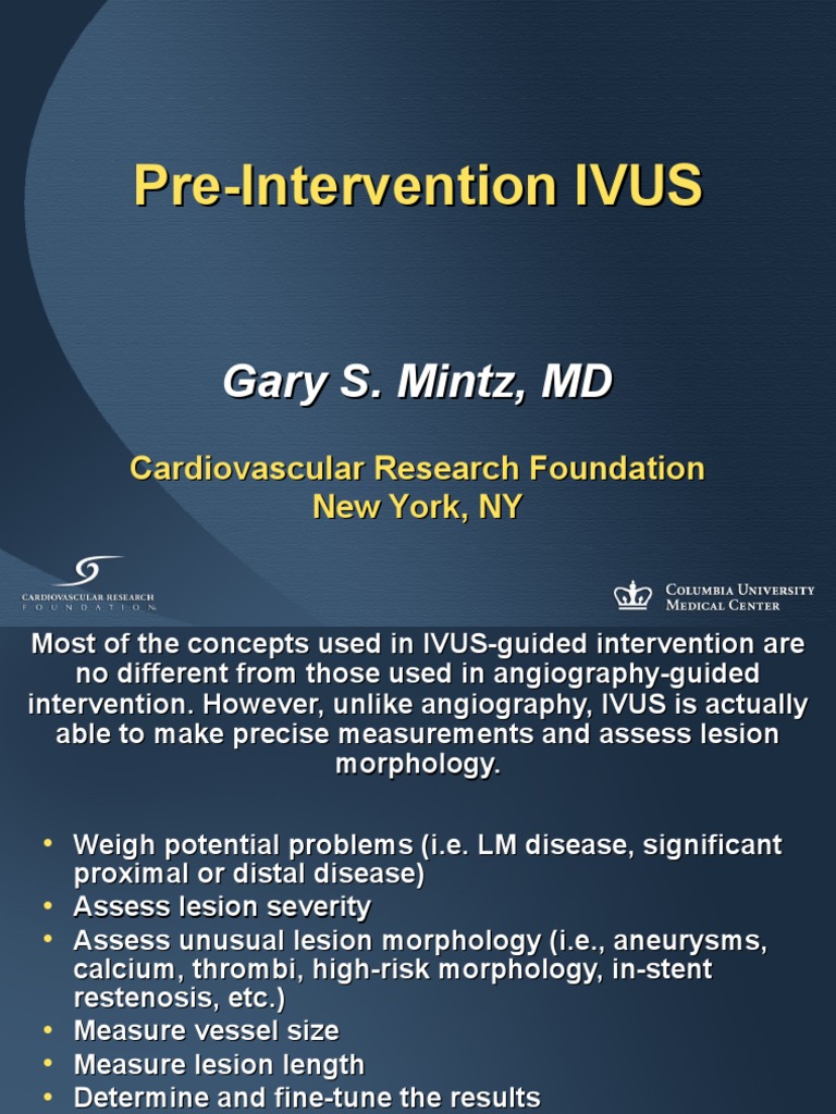 Pre Intervention IVUS PDF | PDF | Percutaneous Coronary Intervention ...