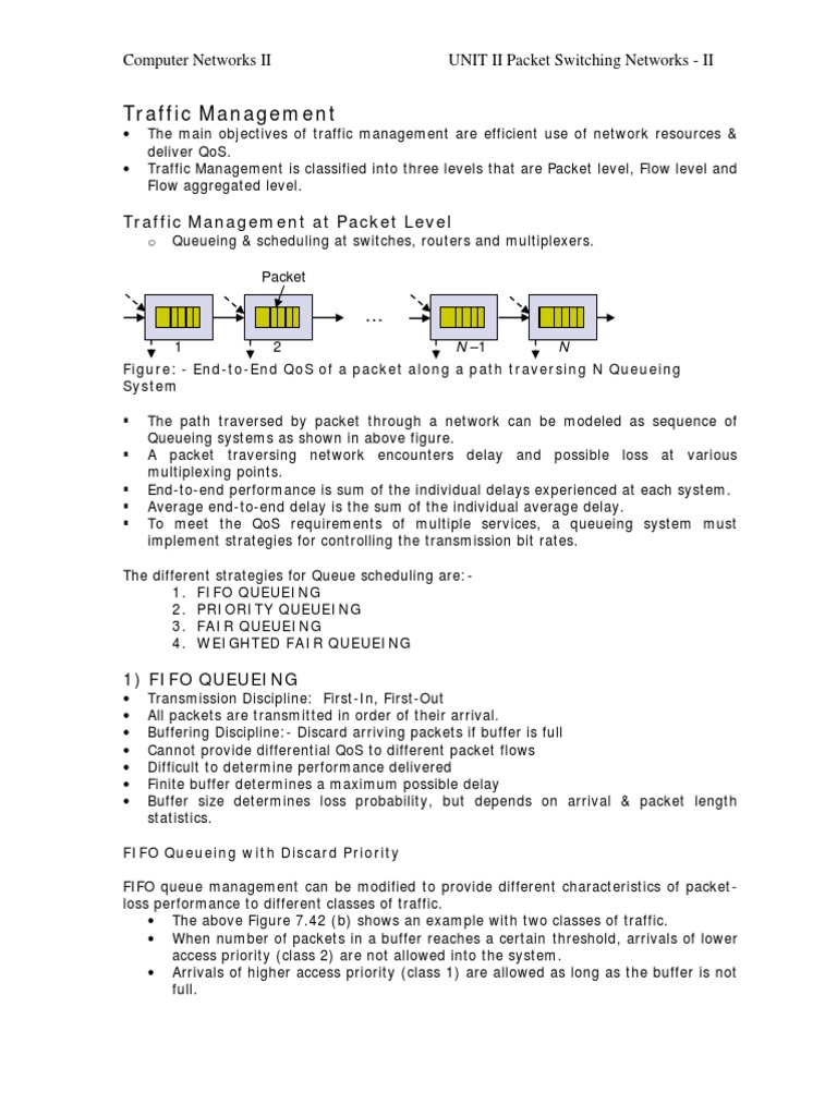 Traffic Management in Packet Switching Networks | PDF | Internet ...